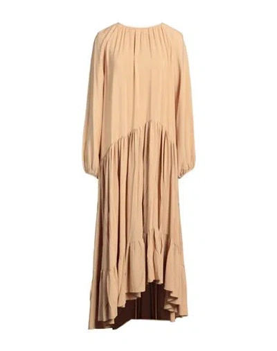 Jucca Woman Maxi Dress Beige Size 6 Acetate, Silk In Beige