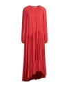 Jucca Woman Maxi Dress Coral Size 4 Acetate, Silk In Red