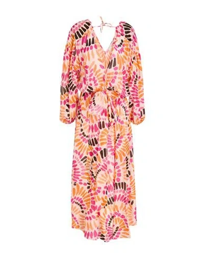 Jucca Woman Maxi Dress Pink Size 4 Silk In Multi
