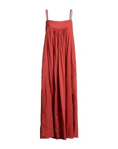 Jucca Woman Maxi Dress Rust Size 8 Cotton In Red