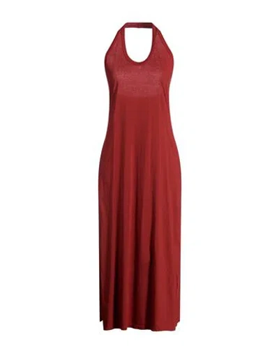 Jucca Woman Maxi Dress Rust Size M Cotton In Red