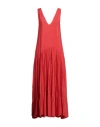 Jucca Woman Maxi Dress Tomato Red Size 6 Acetate, Silk In Tomato Red