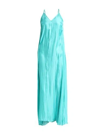 Jucca Woman Long Dress Turquoise Size 8 Polyester In Blue