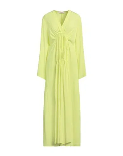 Jucca Woman Maxi Dress Yellow Size 8 Acetate, Silk