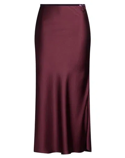 Jucca Woman Maxi Skirt Burgundy Size 4 Polyester