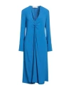 Jucca Woman Midi Dress Azure Size 6 Acetate, Silk In Blue