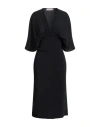 Jucca Woman Midi Dress Black Size 10 Acetate, Silk