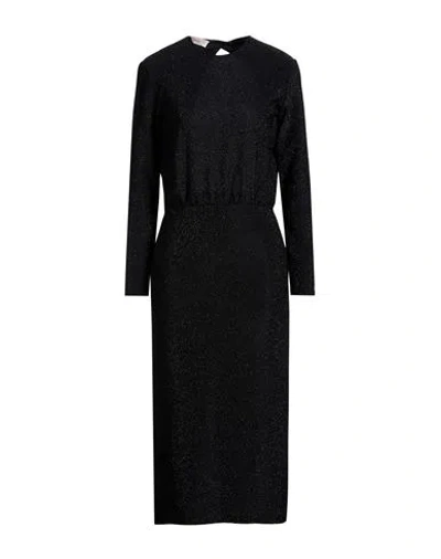 Jucca Woman Midi Dress Black Size 4 Viscose, Polyester, Polyamide, Elastane