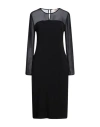 Jucca Woman Midi Dress Black Size 6 Acetate, Viscose In Black