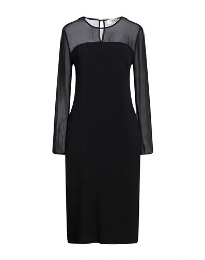 Jucca Woman Midi Dress Black Size 6 Acetate, Viscose