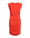 Jucca Woman Midi Dress Coral Size 8 Viscose, Elastane In Red