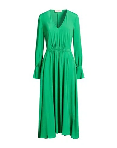 Jucca Woman Midi Dress Green Size 8 Acetate, Silk