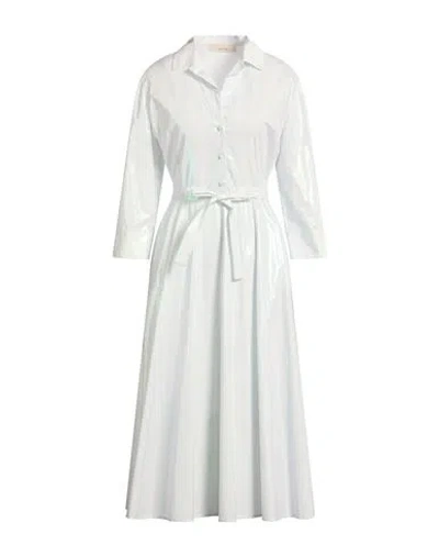 Jucca Woman Midi Dress Off White Size 8 Cotton