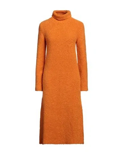 Jucca Woman Midi Dress Orange Size S Acrylic, Alpaca Wool, Polyamide, Virgin Wool