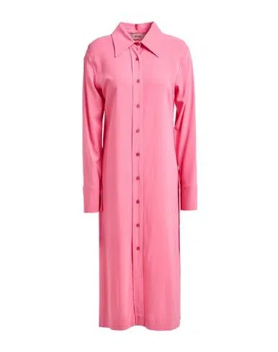 Jucca Woman Midi Dress Pink Size 6 Viscose, Elastane