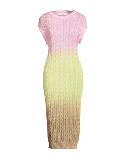 Jucca Woman Midi Dress Pink Size M Cotton