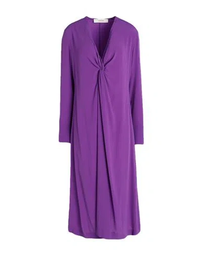 Jucca Woman Midi Dress Purple Size 4 Acetate, Silk
