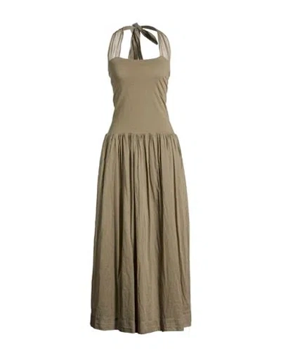 Jucca Woman Midi Dress Sage Green Size 8 Cotton