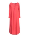 Jucca Woman Midi Dress Tomato Red Size 6 Acetate, Silk
