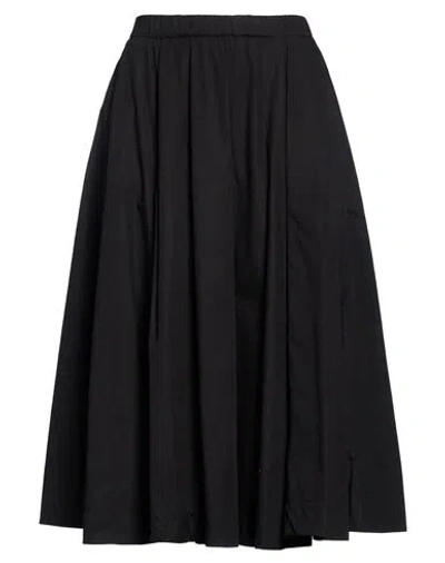 Jucca Woman Midi Skirt Black Size 6 Cotton In Multi