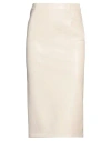 Jucca Woman Midi Skirt Cream Size 6 Polyester, Polyurethane In White