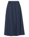 Jucca Woman Midi Skirt Navy Size 6 Cotton, Elastane In Navy Blue