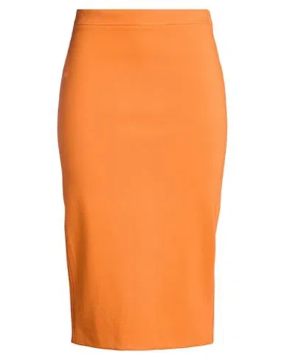 Jucca Woman Midi Skirt Orange Size 6 Viscose, Polyamide, Elastane