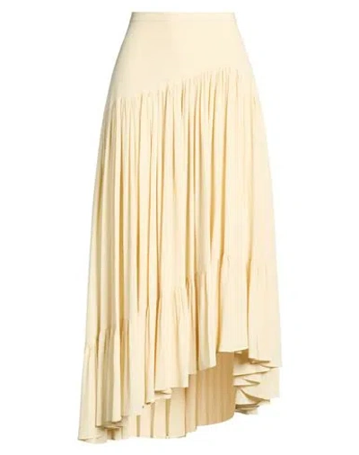Jucca Woman Midi Skirt Pastel Yellow Size 6 Acetate, Silk