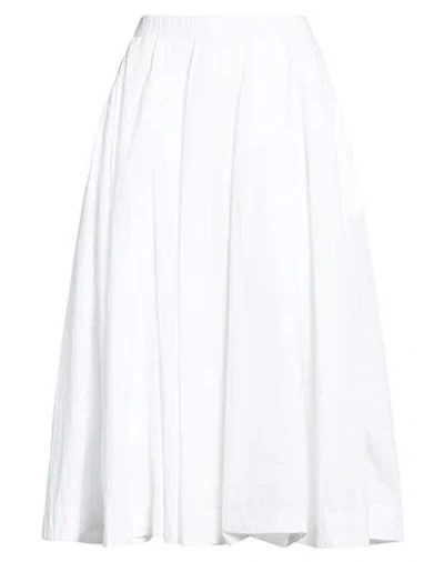 Jucca Woman Midi Skirt White Size 4 Cotton In Burgundy