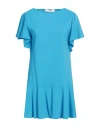 Jucca Woman Mini Dress Azure Size 6 Viscose, Elastane In Blue