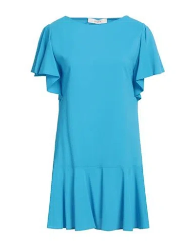 Jucca Woman Mini Dress Azure Size 6 Viscose, Elastane In Blue