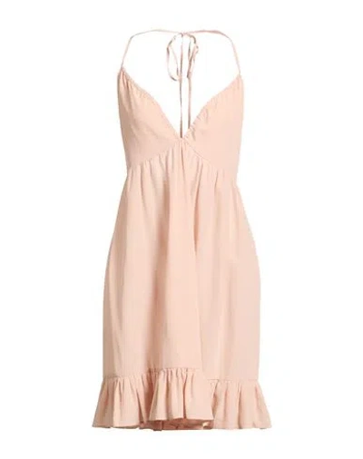 Jucca Woman Mini Dress Blush Size 6 Silk In Pink