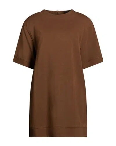 Jucca Woman Mini Dress Brown Size 10 Viscose, Polyamide, Elastane