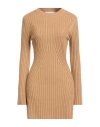 Jucca Woman Mini Dress Camel Size L Virgin Wool
