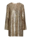Jucca Woman Mini Dress Gold Size 10 Polyester, Silk In Gold