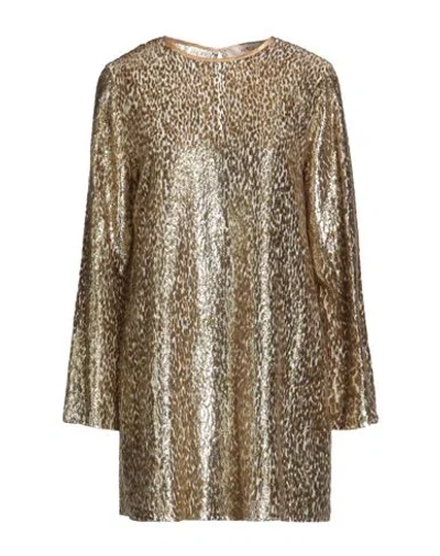 Jucca Woman Mini Dress Gold Size 10 Polyester, Silk
