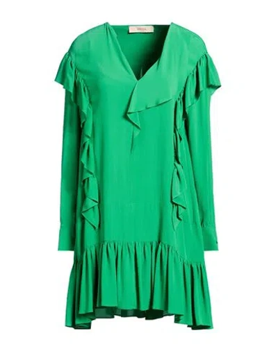 Jucca Woman Mini Dress Green Size 6 Acetate, Silk