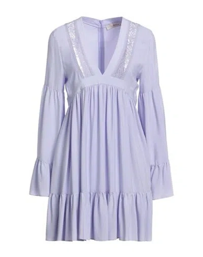 Jucca Woman Mini Dress Lilac Size 6 Acetate, Silk In Purple