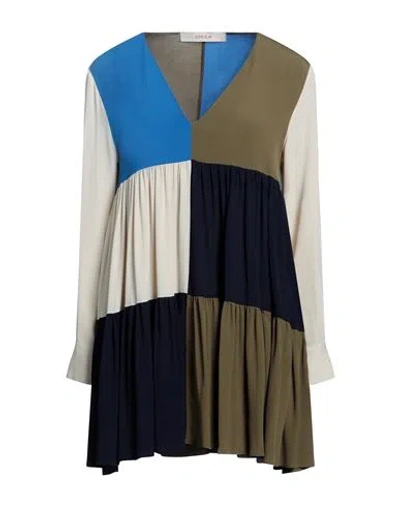 Jucca Woman Mini Dress Military Green Size 8 Acetate, Silk