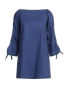 Jucca Woman Mini Dress Navy Size S Cotton, Elastane In Navy Blue