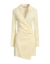 Jucca Woman Mini Dress Pastel Yellow Size 6 Viscose, Elastane