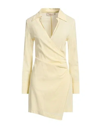 Jucca Woman Mini Dress Pastel Yellow Size 6 Viscose, Elastane