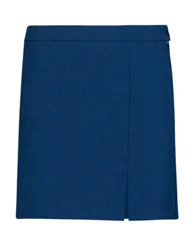 Jucca Woman Mini Skirt Azure Size 4 Polyester, Virgin Wool, Elastane In Blue