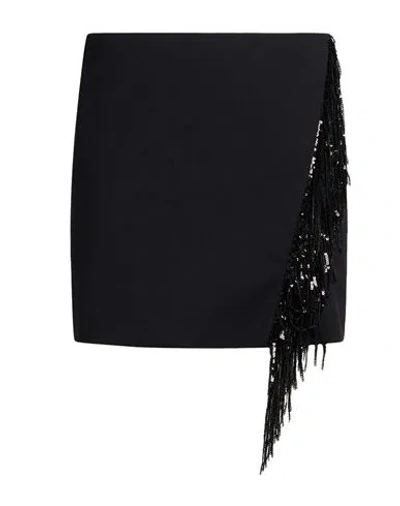 Jucca Woman Mini Skirt Black Size 4 Polyester, Virgin Wool, Elastane