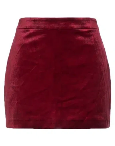 Jucca Woman Mini Skirt Burgundy Size 6 Cotton, Viscose In Red