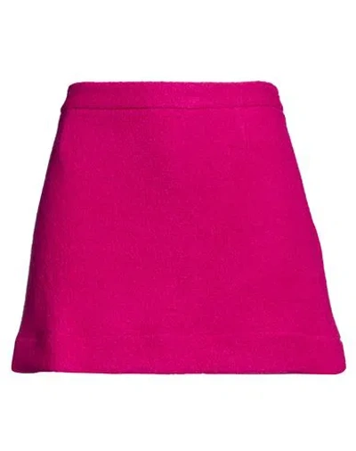 Jucca Woman Mini Skirt Fuchsia Size 6 Virgin Wool In Pink