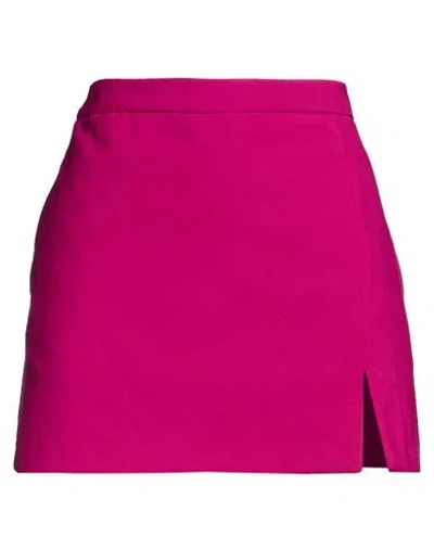 Jucca Woman Mini Skirt Fuchsia Size 8 Polyester, Virgin Wool, Elastane In Pink