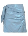 Jucca Woman Mini Skirt Light Blue Size 8 Cotton In Blue