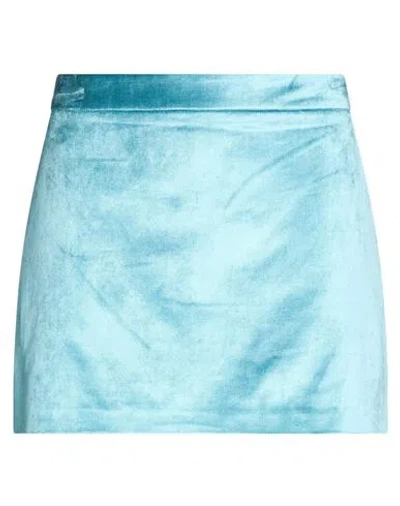 Jucca Woman Mini Skirt Turquoise Size 8 Cotton, Viscose In Blue