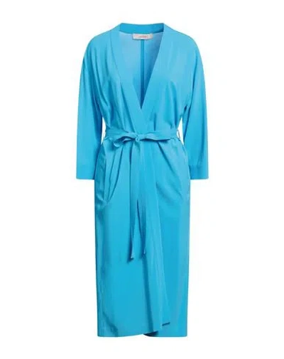 Jucca Woman Overcoat & Trench Coat Azure Size 4 Viscose, Elastane In Blue